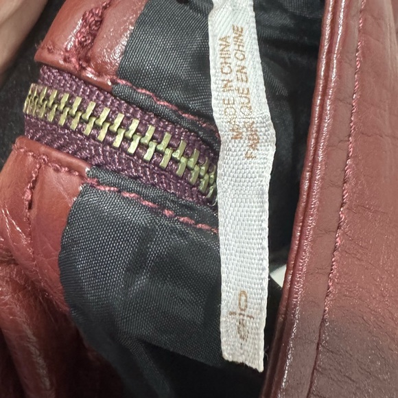 Free People Mini Retro Body Con Faux-Leather Mini Skirt Maroon - Picture 4 of 4